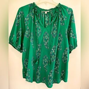 Knox Rose Green Paisley Blouse, L
